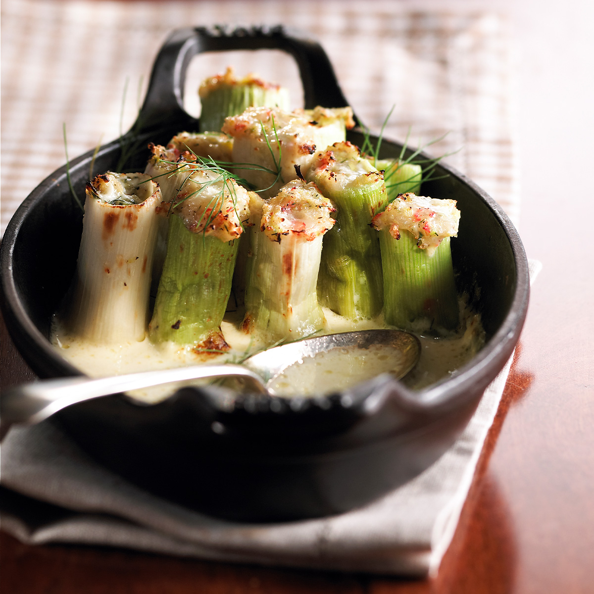 Leeks mignon with shrimps stuffing | Shrimps recipe