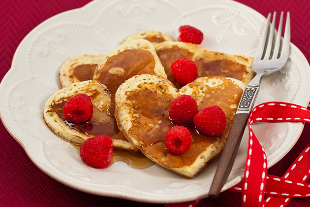 Crêpes en forme de cœur