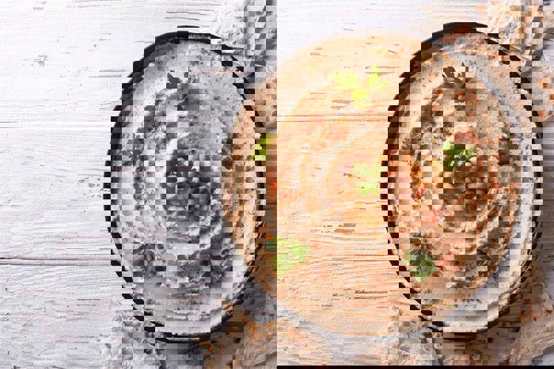 Hummus with hemp seeds