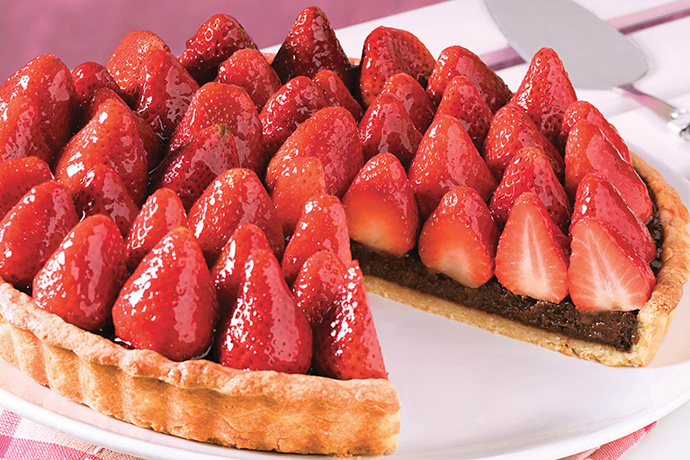 Dessert aux fraises - Tarte chocolatée aux fraises du Québec