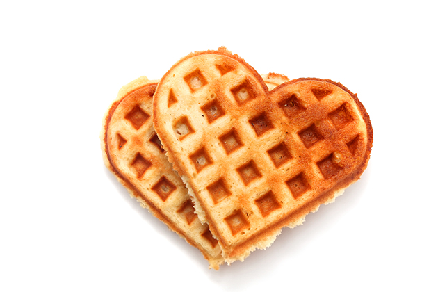 Gaufres en forme de coeur