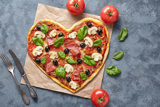 Pizza en forme de cœur