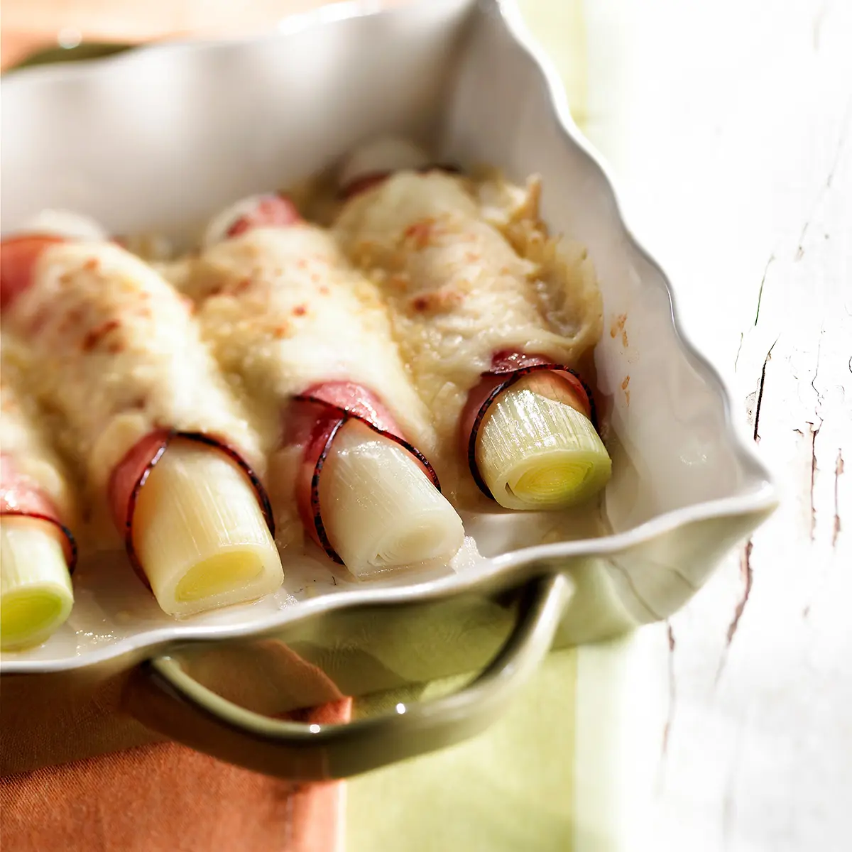 Roulés de blancs de poireaux