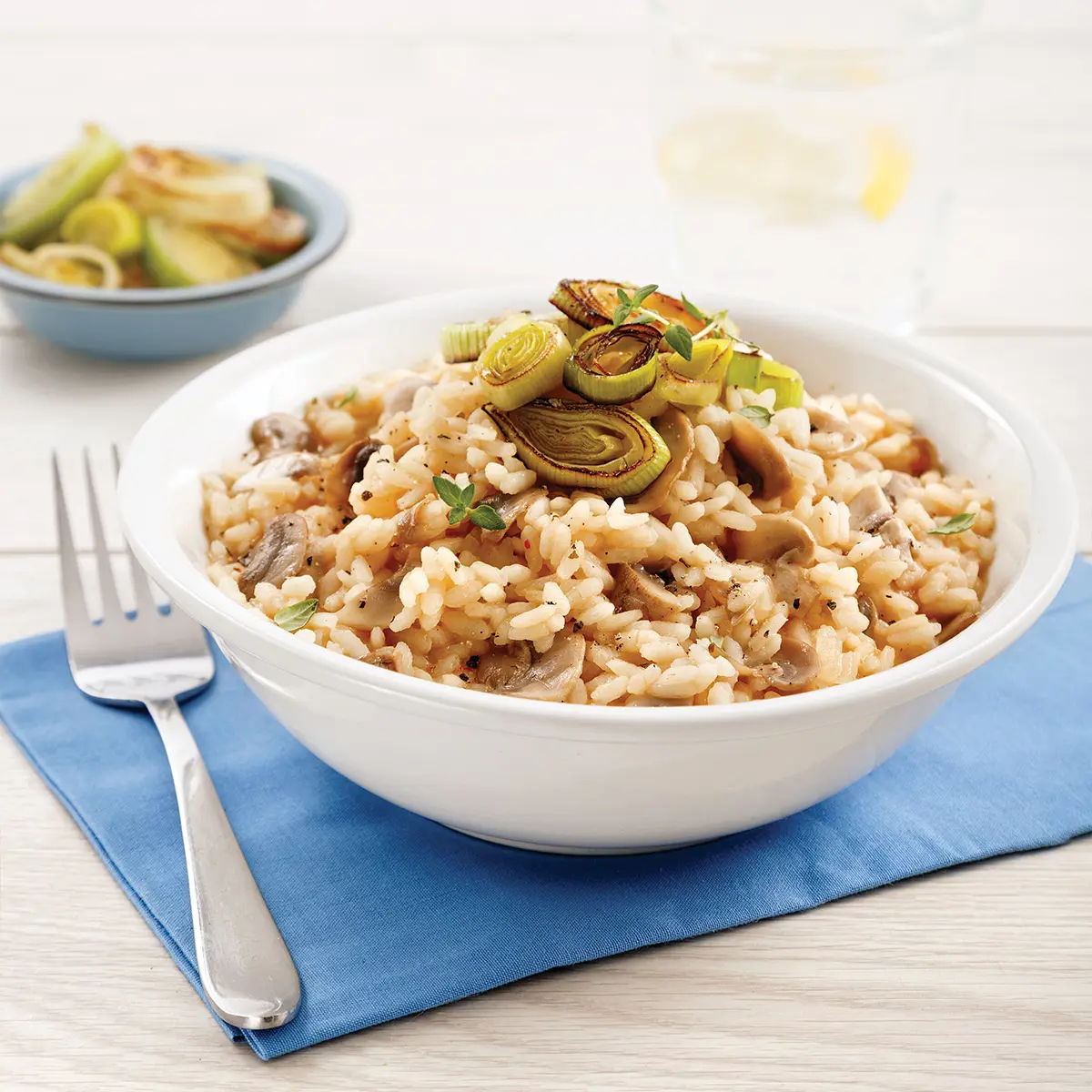 Mushroom and leek risotto