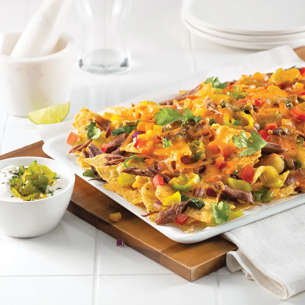 Spring nacho with duck confit and leeks