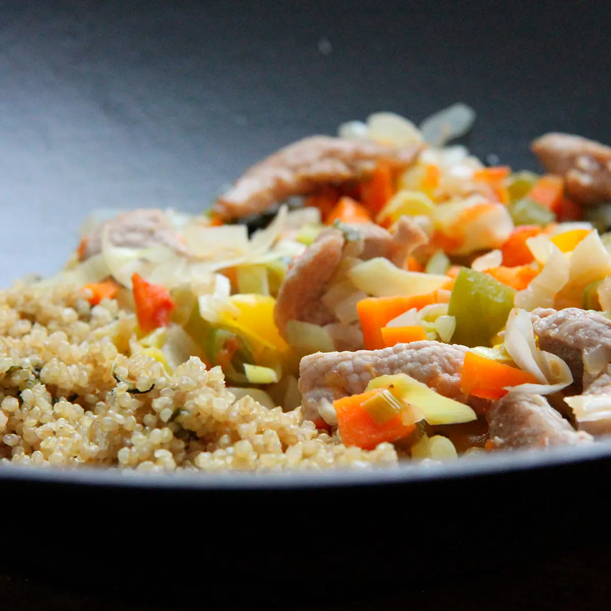 Gluten-free pork and vegetable sauté