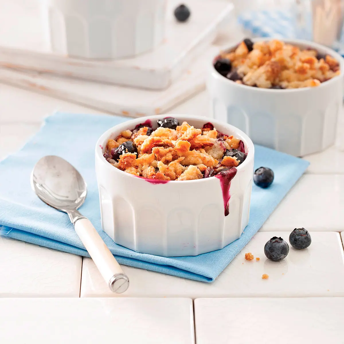 Blueberry and cassis crisp