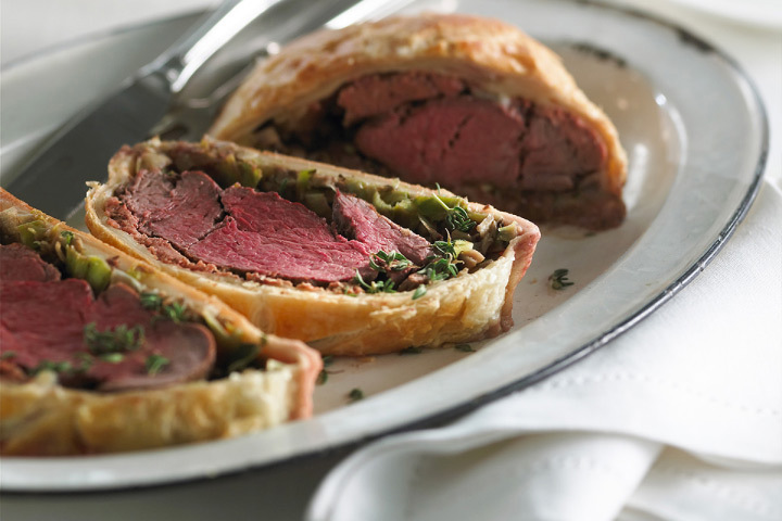 Filet de bœuf en croûte aux poireaux