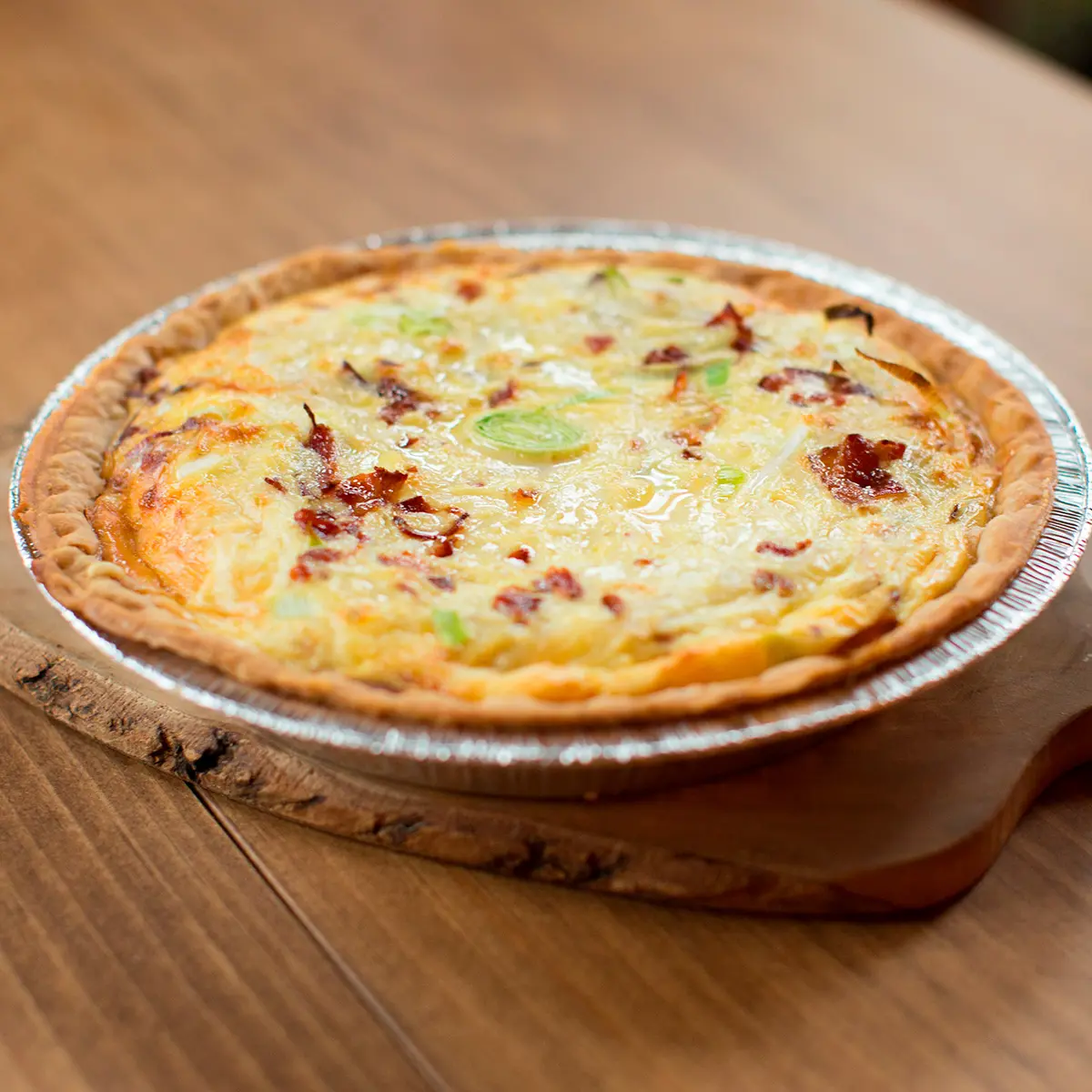 Leek and bacon quiche