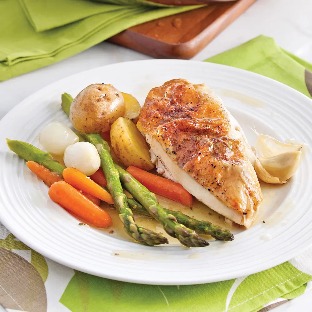 Roasted chicken with melting flesh