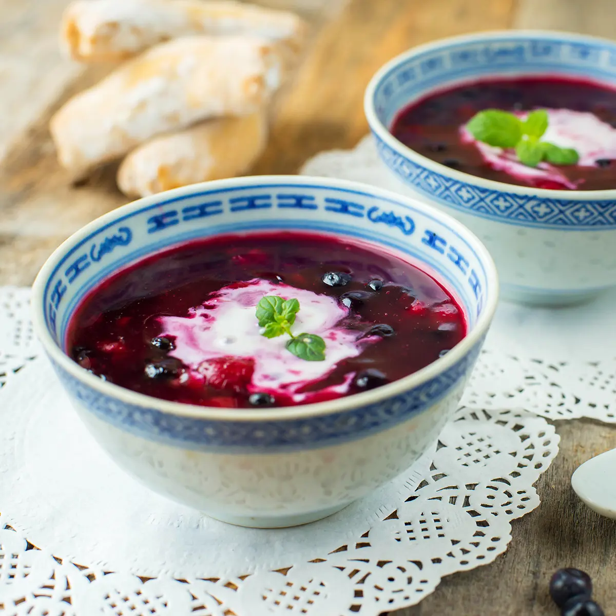 Blueberry dessert soup