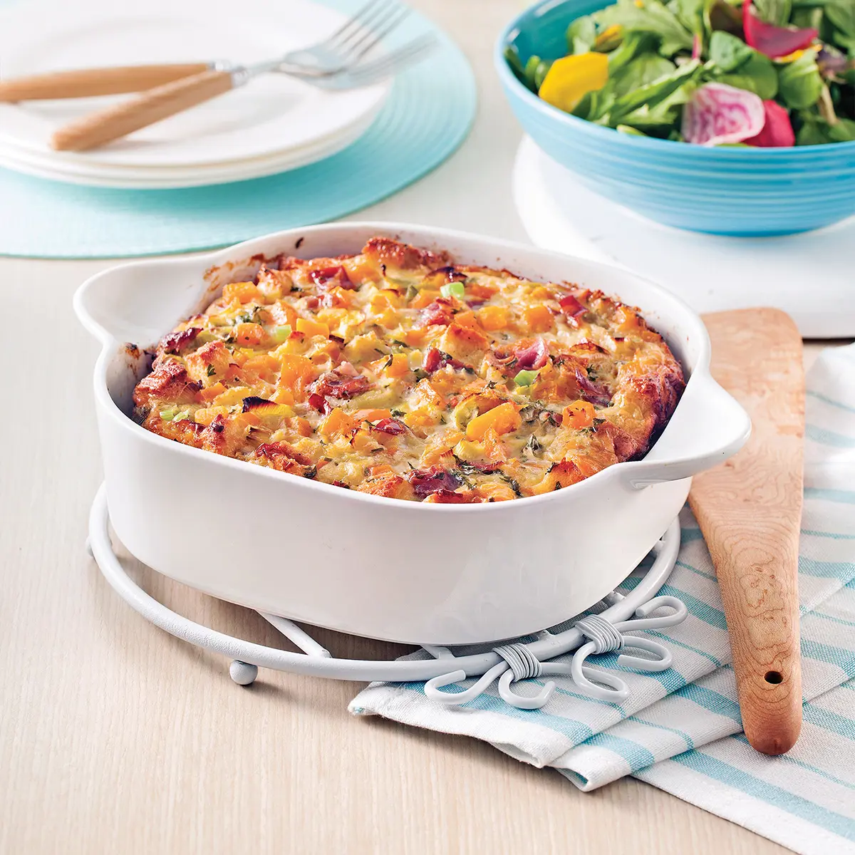 Egg, squash, and prosciutto casserole