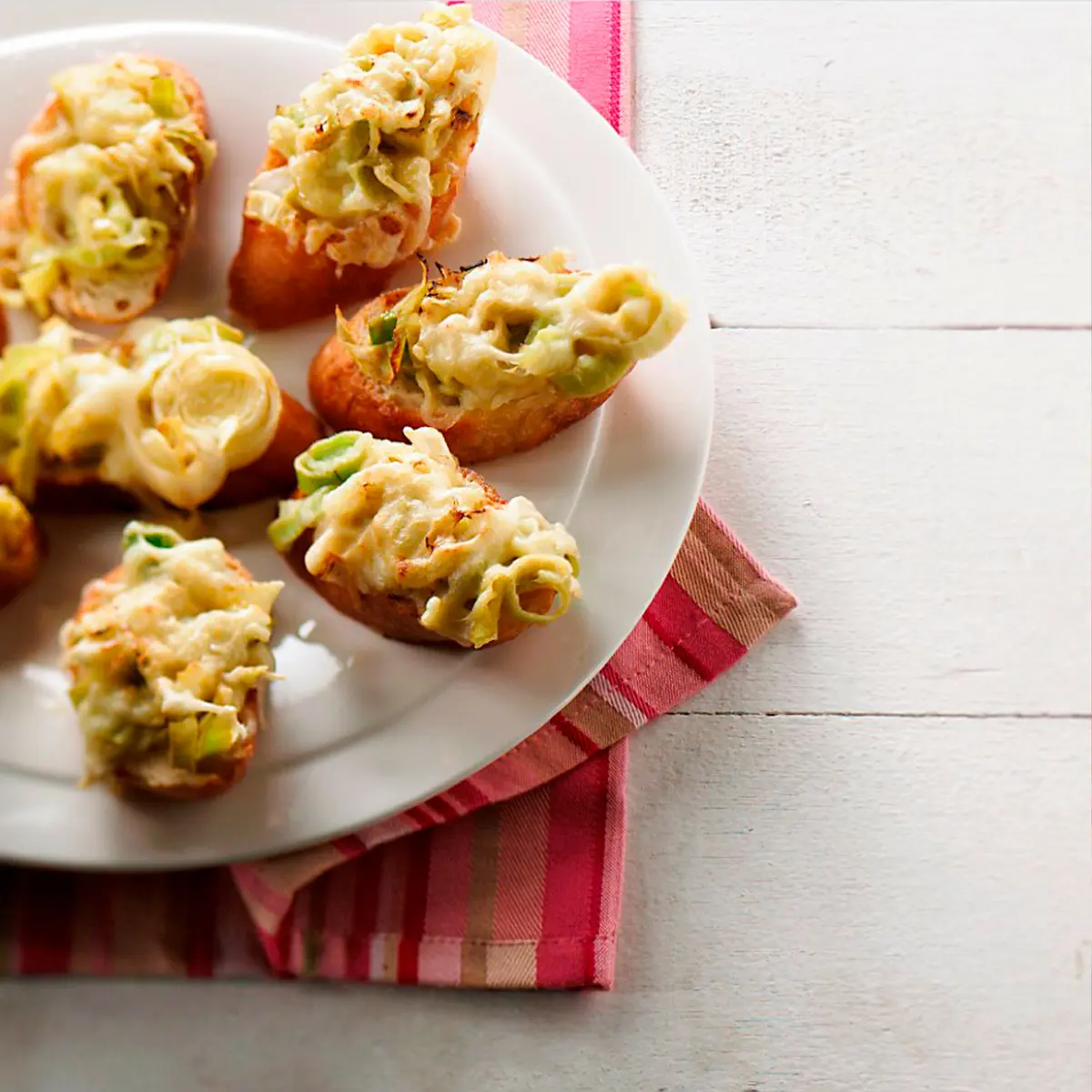 Leek butter canapés
