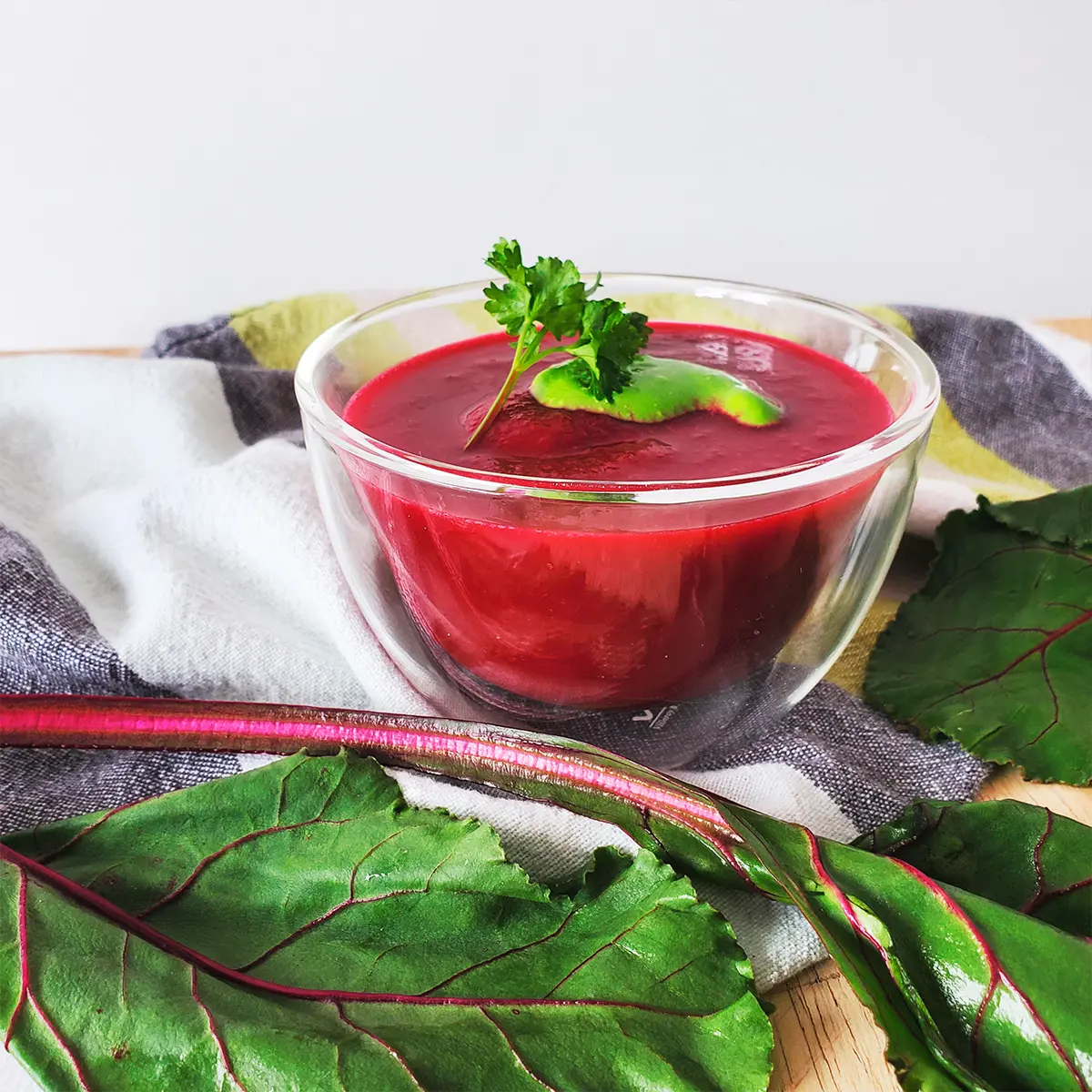 Beetroot and leek soup