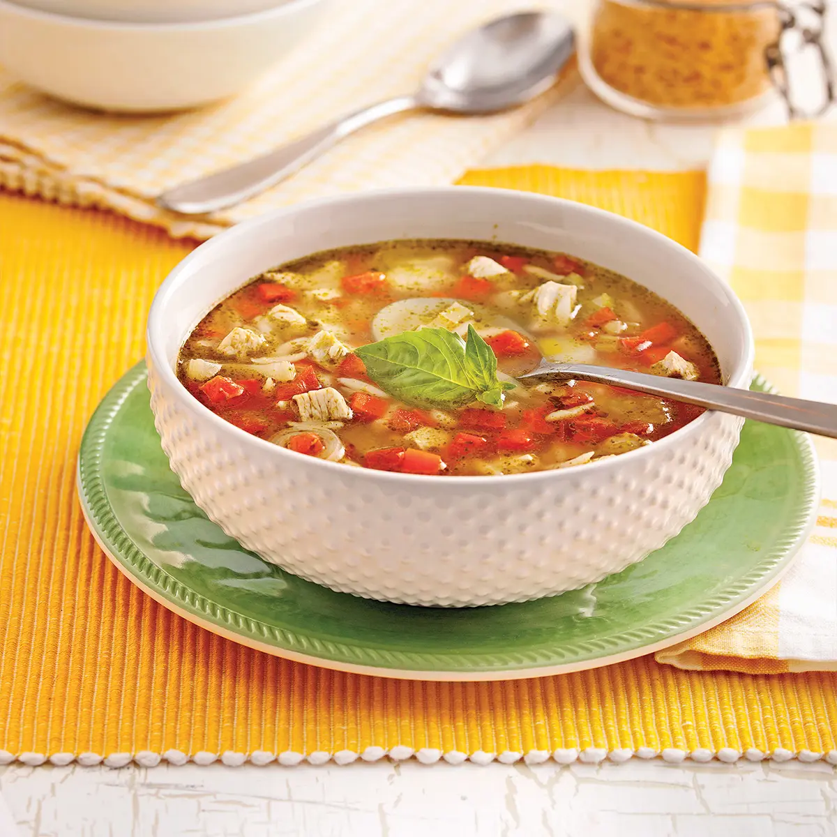Italian-style chicken lunch soup